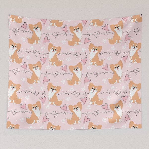 Item preview, Long Haired Red White Chihuahua 2 designed and sold by Lulupainting.
