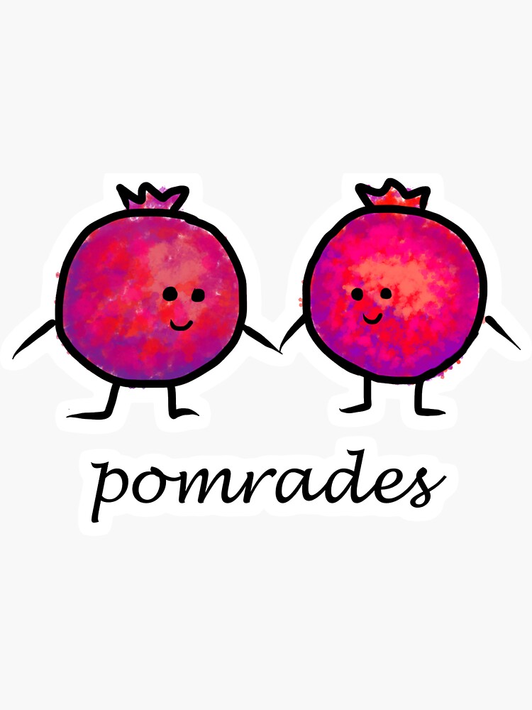 Disover Pomrades Adorable Pomegranate Comrades Sticker