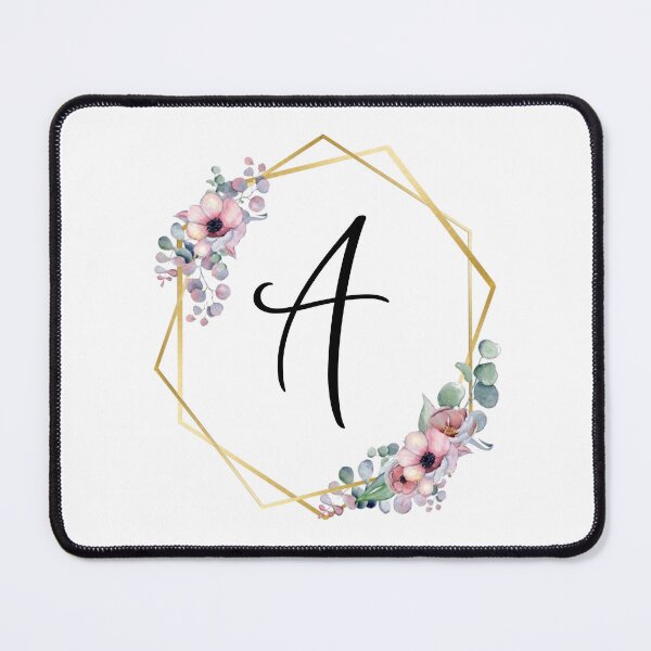 Item preview, Monogram Letter A | Lilac Flowers with Golden Edges designed and sold by JustSeasons.