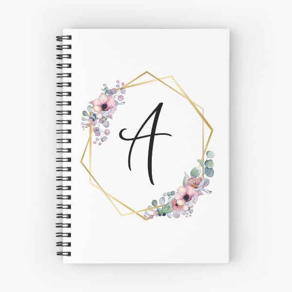 Artikelvorschau, Monogrammbuchstabe A | Lila Blüten mit goldenen Rändern entworfen und verkauft von JustSeasons.