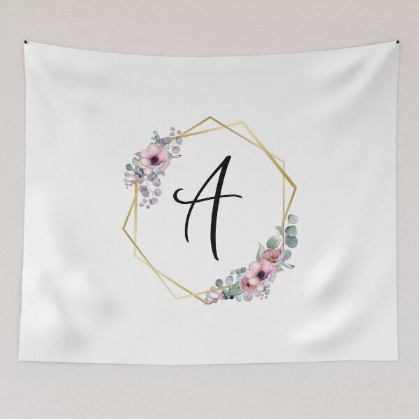 Item preview, Monogram Letter A | Lilac Flowers with Golden Edges designed and sold by JustSeasons.