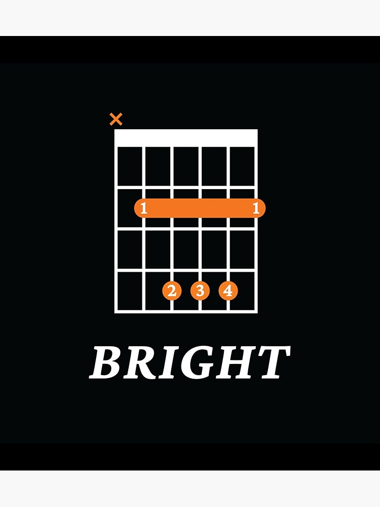 "B Bright B Guitar Chord Tab Dark Theme Sticker" Poster For Sale By ...