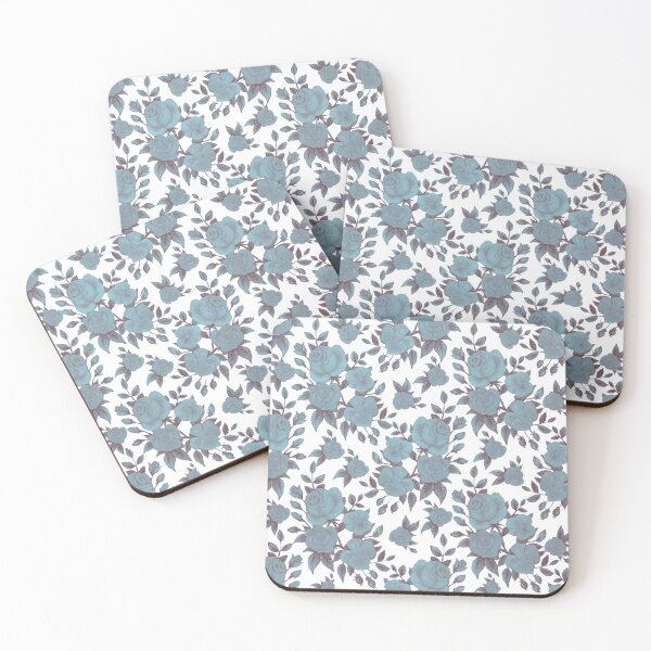 Item preview, Retro Inspired Steel Blue Roses designed and sold by TotallyRetroArt.