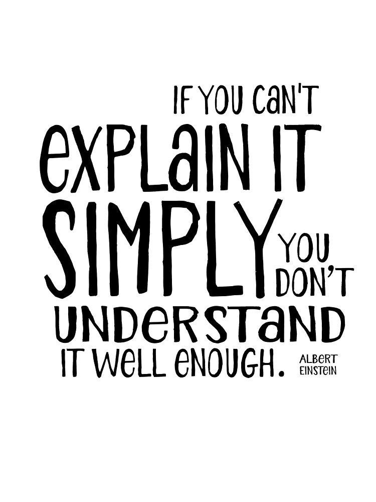 If You Can T Explain It Simply You Don T Understand It Well Enough Einstein Greeting Card By Wordbubble Redbubble