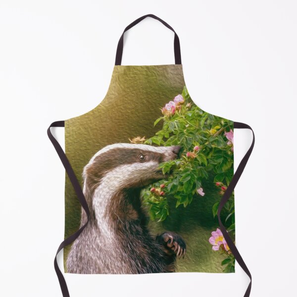 Item preview, Cute Badger smelling flowers designed and sold by friendlyfauna.