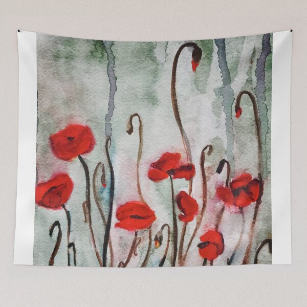Item preview, Watercolor Poppy Dripped Design designed and sold by Thelovingleaf.