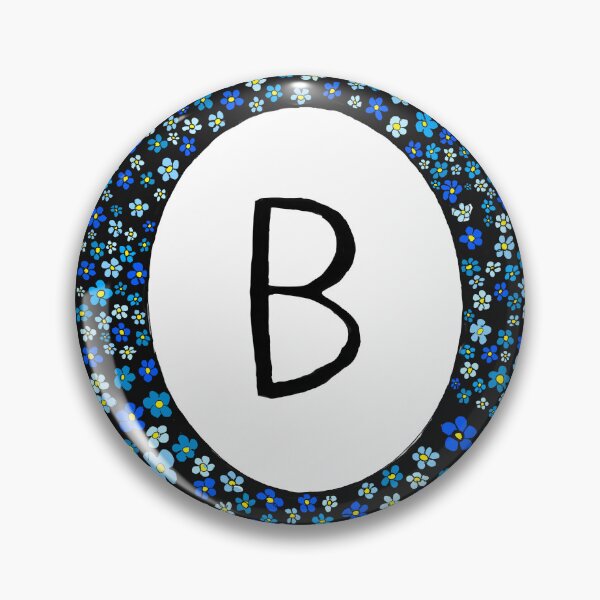 Artikelvorschau, B-Blau-Blumen-gerahmtes Monogramm entworfen und verkauft von Words-Artist.