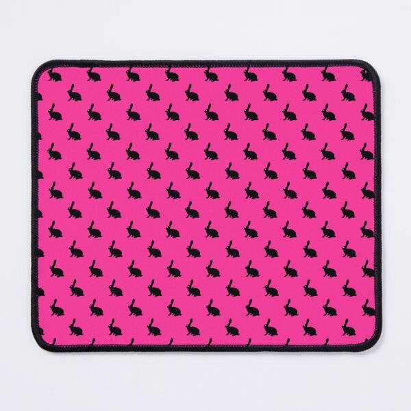 Item preview, black rabbits on pink background, seamless printing designed and sold by vilma3000.