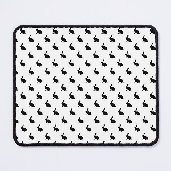 Item preview, black rabbits on white background, seamless printing designed and sold by vilma3000.