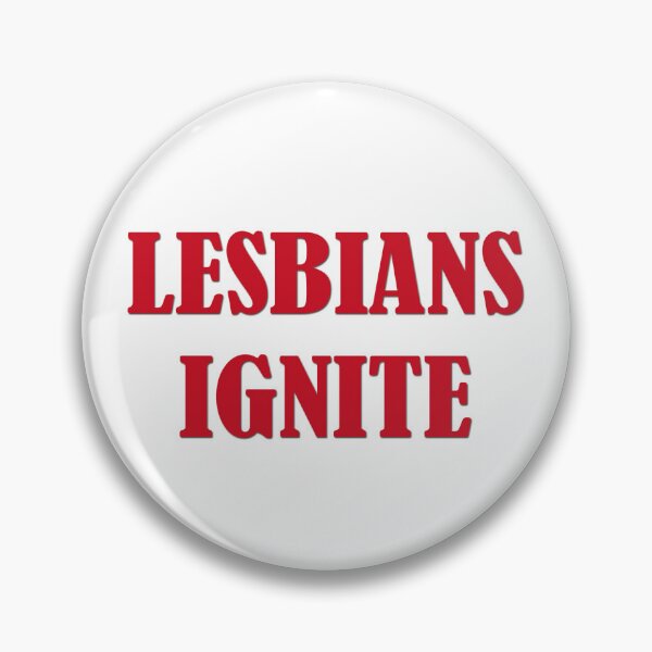 Item preview, VINTAGE PRIDE PIN - LESBIANS IGNITE designed and sold by seren0.