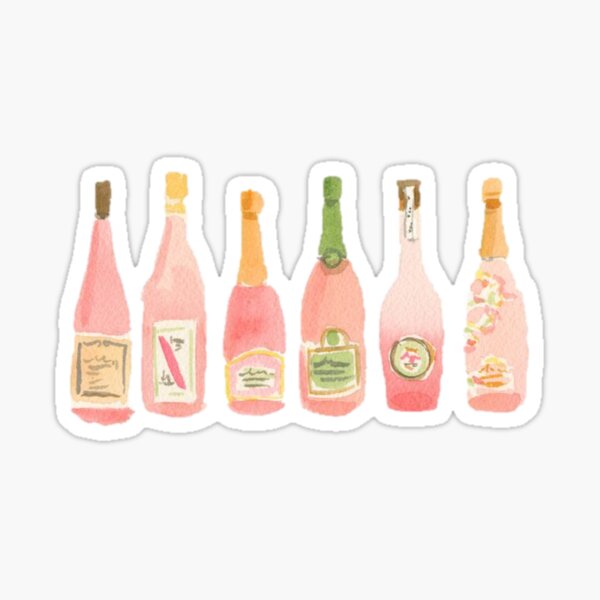 Champagner Rosé Aquarell Sticker