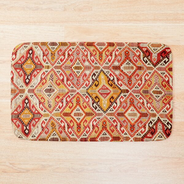 Item preview, Antique Turkish Rug Diamond Pattern designed and sold by nouveaudecor.