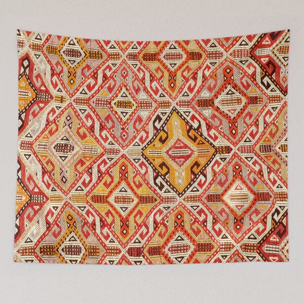 Item preview, Antique Turkish Rug Diamond Pattern designed and sold by nouveaudecor.