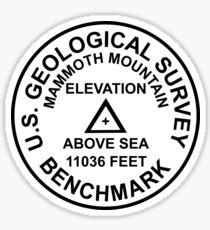 Mammoth Mountain, California USGS Style Benchmark Sticker
