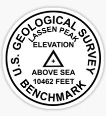 Lassen Peak, California USGS Style Benchmark Sticker
