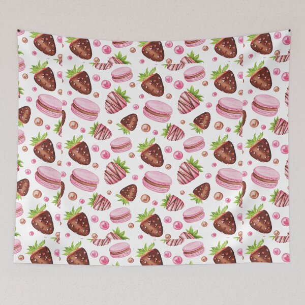 Item preview, Strawberries and Macaron Dessert Patterns  designed and sold by Mystic-Roots99.