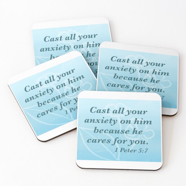 Item preview, 1 Peter 5:7 Blue Flowers designed and sold by AliceMermaid.