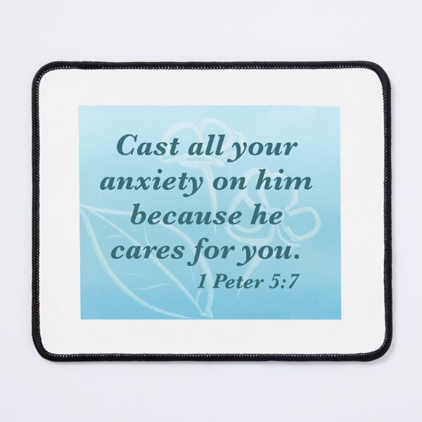 Item preview, 1 Peter 5:7 Blue Flowers designed and sold by AliceMermaid.