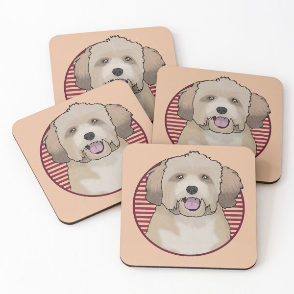 Item preview, Lhasa Apsos dog w/ Red stripped circle designed and sold by AdoptNFTPets.