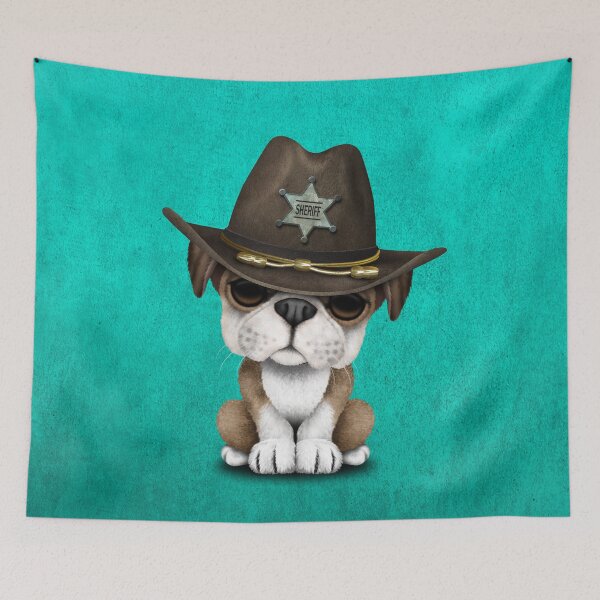Item preview, Cute British Bulldog Puppy Sheriff designed and sold by JeffBartels.
