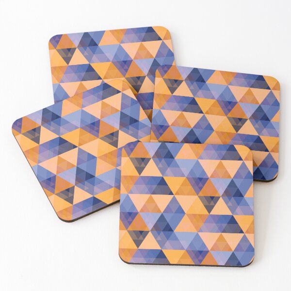 Item preview, Indigo and orange triangle overlay pattern designed and sold by starseedgems.