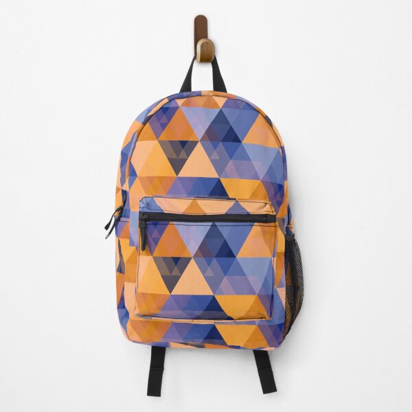 Item preview, Indigo and orange triangle overlay pattern designed and sold by starseedgems.