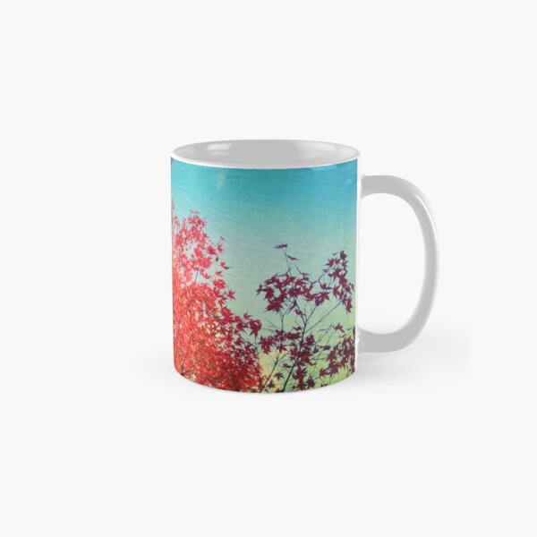 Vivid Autumn Maple Leaves Painterly Textures Classic Mug