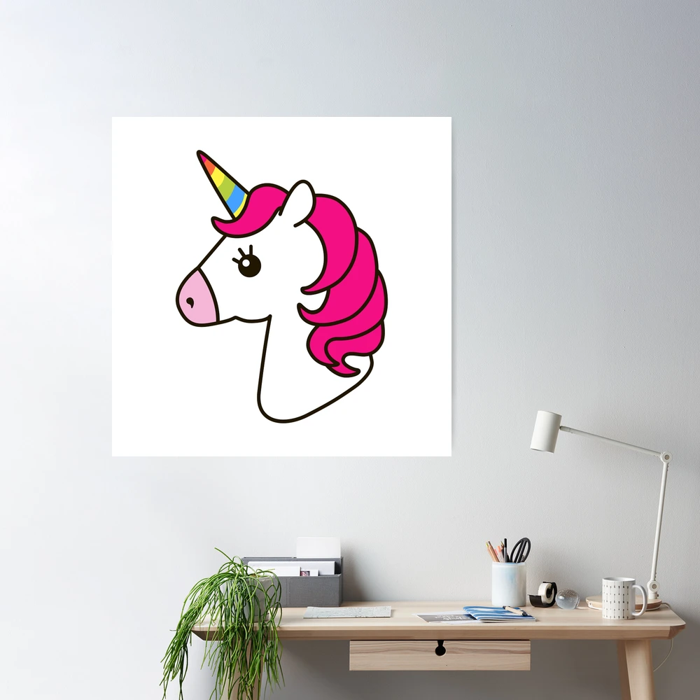 Unicorn Head Print, Unicorn Print, Unicorn Poster, Girls Room Art