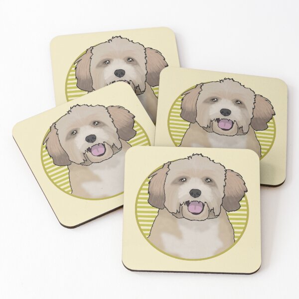 Item preview, Lhasa Apsos dog w/ Yellow stripped circle designed and sold by AdoptNFTPets.