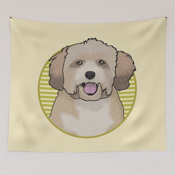 Item preview, Lhasa Apsos dog w/ Yellow stripped circle designed and sold by AdoptNFTPets.