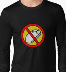 NO COMPUTER MOUSE TRAFFIC SIGN Long Sleeve T-Shirt