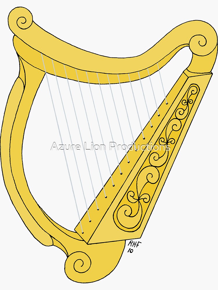 "Irish Harp" Sticker by RHFay Redbubble