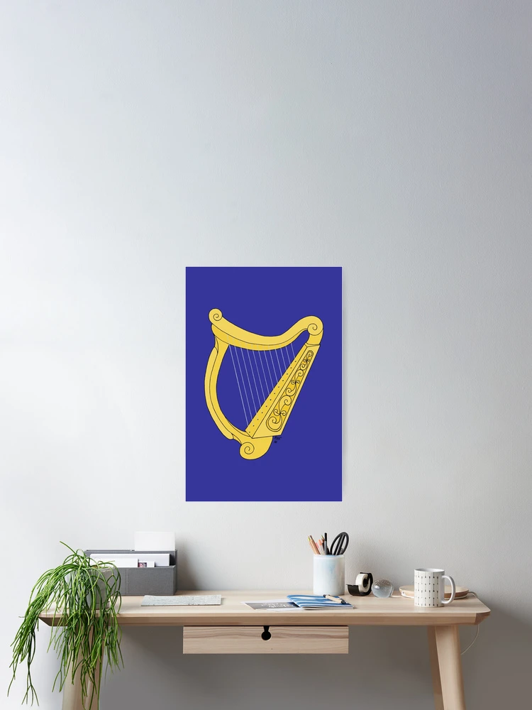 Thumbnail 2 of 3, Poster, Irish Harp designed and sold by Azure Lion Productions.
