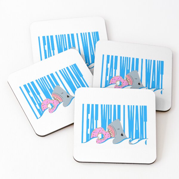 Item preview, I eat what I want | Great White Shark eating a donut illustration designed and sold by ProdbyNiECO.
