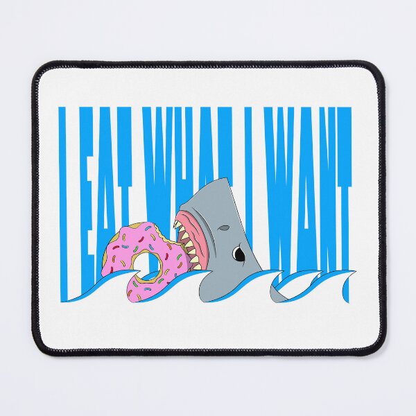 Item preview, I eat what I want | Great White Shark eating a donut illustration designed and sold by ProdbyNiECO.