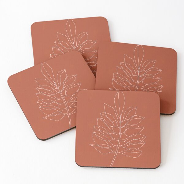 Artikelvorschau, Abstract Line Work, Terracotta, Boho, Minimalist Leaf, Earth Tones entworfen und verkauft von technicolorable_art.