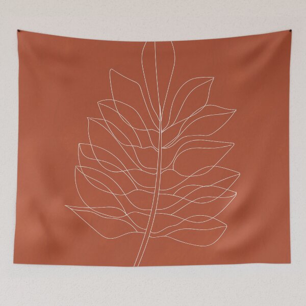 Item preview, Abstract Line Work, Terracotta, Boho, Minimalist Leaf, Earth Tones designed and sold by technicolorable_art.