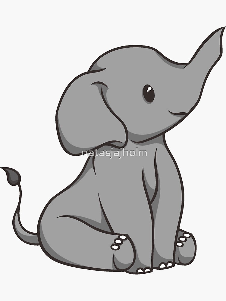 "Cute Elephant Kids Apparel and Stuff" Sticker for Sale by natasjajholm