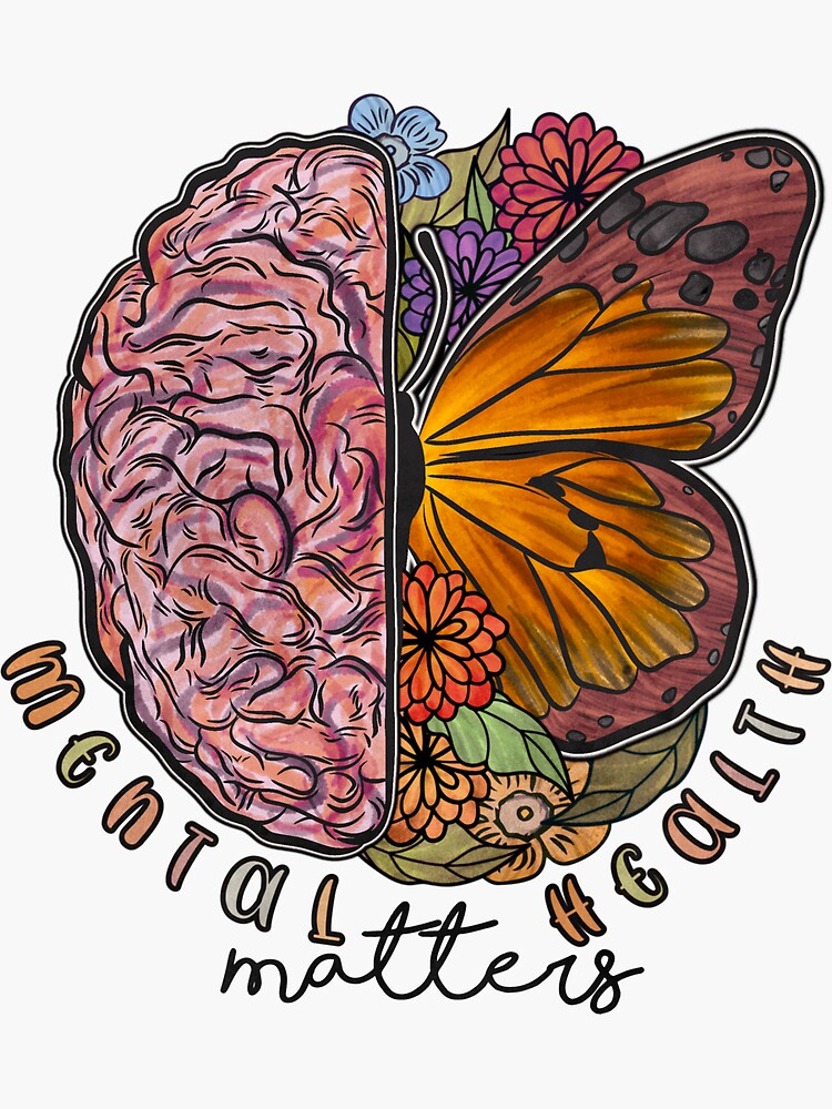 Mental Health Matters Floral Quote Art Sticker For Sale By Fleckartco Redbubble