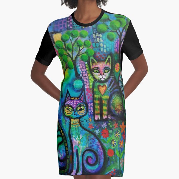Metropolitan cats Graphic T-Shirt Dress