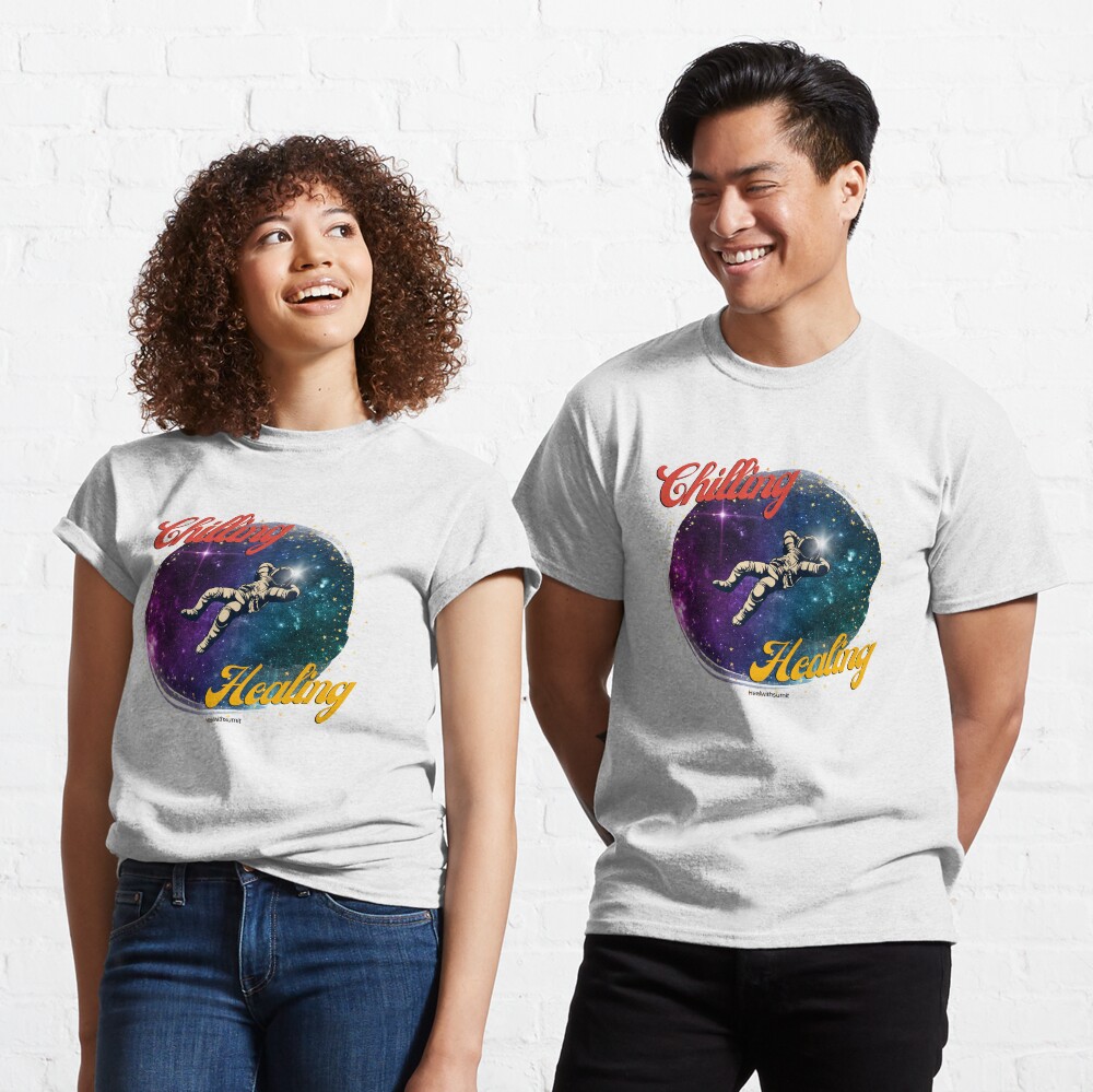 Chilling and healing - astronaut chilling in the outer space on the stars Classic T-Shirt