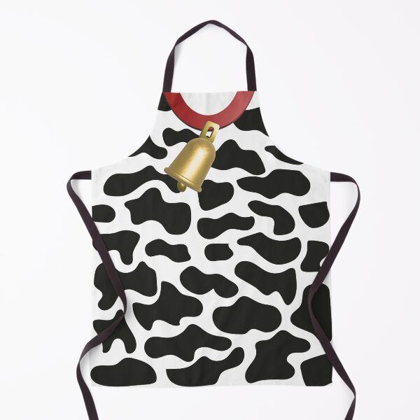 Item preview, Cow print with black irregular spots with red collar and cowbell designed and sold by Martapp.