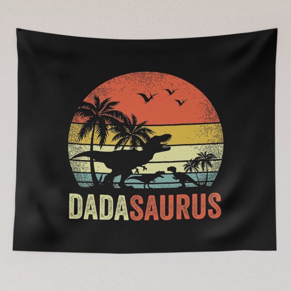 Item preview, Mens Retro Vintage Dadasaurus 2 Two kids T Rex Daddy designed and sold by sharptin6494.
