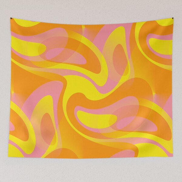 Item preview, Feeling Groovy - 60's Mod Abstract in Orange, Pink and Yellow designed and sold by MellowCat.