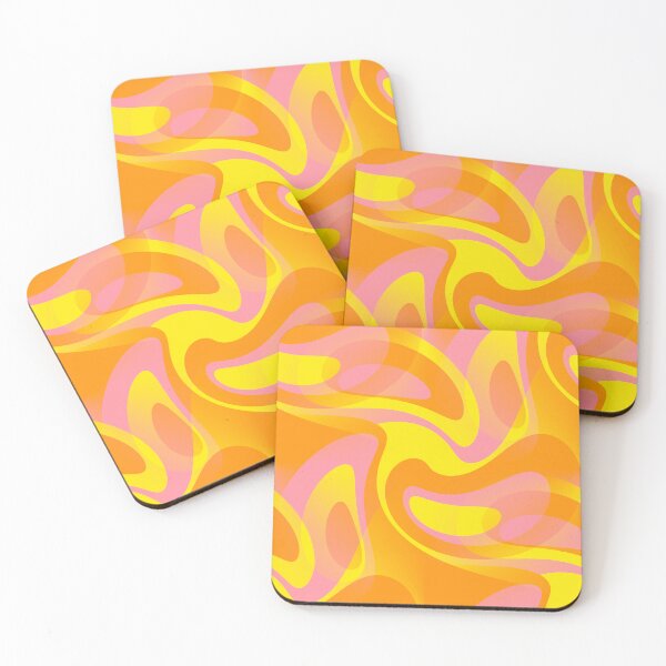 Item preview, Feeling Groovy - 60's Mod Abstract in Orange, Pink and Yellow designed and sold by MellowCat.