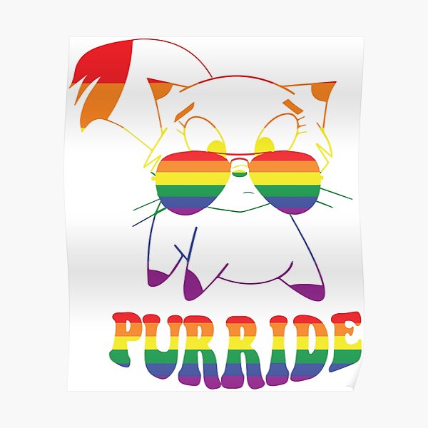 "Puride Rainbow Cat Gay Pride" Poster for Sale by Redbubble
