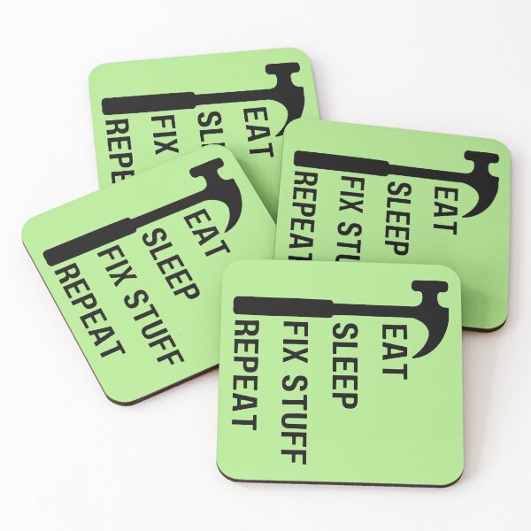 Item preview, Eat sleep fix stuff repeat hammer designed and sold by Randa Ranmania.
