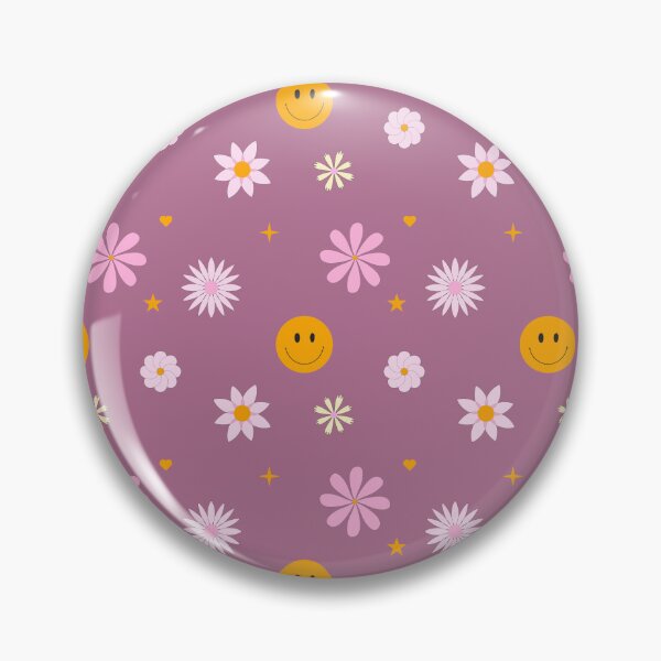 Artikelvorschau, Hippie Happy Blumen und Lächeln (grooviges Boho, lila Hintergrund) entworfen und verkauft von BilberryCreate.