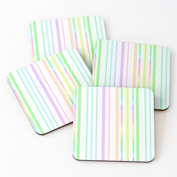 Item preview, Patel and white vertical lines | white pastel striped designed and sold by lausn.