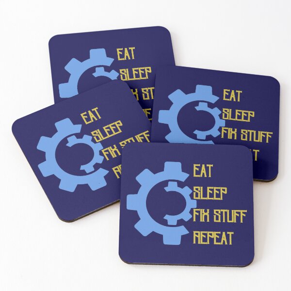 Item preview, Eat sleep fix stuff repeat cog wheel designed and sold by Randa Ranmania.